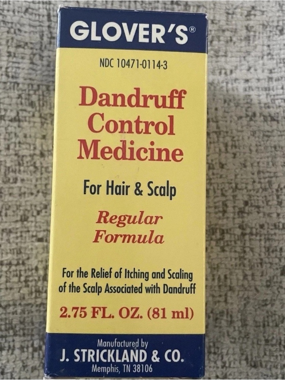 Glover's Hair & Scalp Dandruff Control Medicine Itch & Flaking 2.75 oz NOS VTG